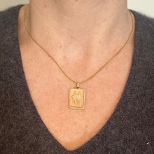 Load image into Gallery viewer, French Gemini Starsign Zodiac 18K Yellow Gold Charm Medal Pendant
