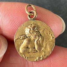 Load image into Gallery viewer, French Raphael's Cherub Rolled 18K Yellow Gold Filled Charm Pendant
