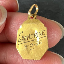 Load image into Gallery viewer, French Art Deco Virgin Mary 18K Yellow Gold Religious Charm Medal Pendant

