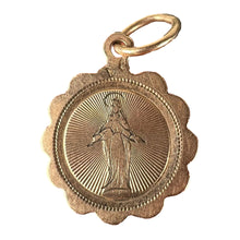 Load image into Gallery viewer, Antique French Virgin Mary 18K Rose Gold Charm Medal Pendant
