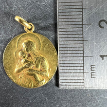Load image into Gallery viewer, French Rasumny Madonna and Child 18K Yellow Gold Religious Medal Pendant
