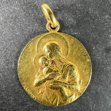 Load image into Gallery viewer, French Rasumny Madonna and Child 18K Yellow Gold Religious Medal Pendant

