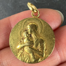 Load image into Gallery viewer, French Rasumny Madonna and Child 18K Yellow Gold Religious Medal Pendant
