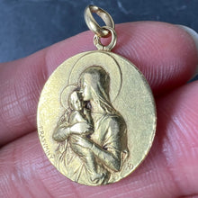 Load image into Gallery viewer, French Rasumny Madonna and Child 18K Yellow Gold Religious Medal Pendant
