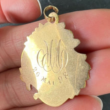 Load image into Gallery viewer, Antique French Virgin Mary Floral 18K Yellow Rose Gold Religious Pendant Medal
