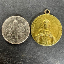 Load image into Gallery viewer, French Sacred Heart Madonna and Child 18K Yellow Gold Religious Medal Pendant

