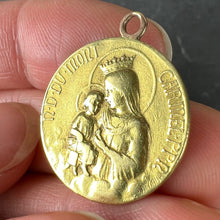 Load image into Gallery viewer, French Sacred Heart Madonna and Child 18K Yellow Gold Religious Medal Pendant
