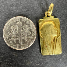 Load image into Gallery viewer, French Art Deco Virgin Mary 18K Yellow Gold Religious Charm Medal Pendant
