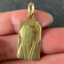 Load image into Gallery viewer, French Art Deco Virgin Mary 18K Yellow Gold Religious Charm Medal Pendant
