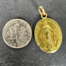 Load image into Gallery viewer, French Virgin Mary Miraculous Medal 18K Yellow Gold Charm Medal Pendant

