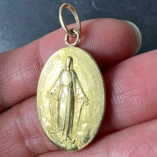 Load image into Gallery viewer, French Virgin Mary Miraculous Medal 18K Yellow Gold Charm Medal Pendant
