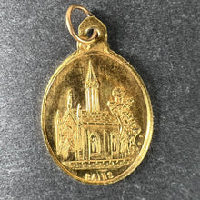 Load image into Gallery viewer, French Notre Dame de la Brosse Bains 18 Karat Yellow Gold Charm Medal Pendant
