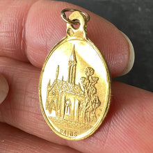 Load image into Gallery viewer, French Notre Dame de la Brosse Bains 18 Karat Yellow Gold Charm Medal Pendant
