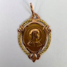 Load image into Gallery viewer, French Virgin Mary 18K Rose Gold Medal Charm Pendant
