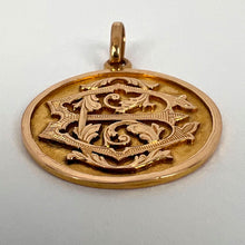 Load image into Gallery viewer, French 18K Rose Gold EC or CE Monogram Medal Pendant
