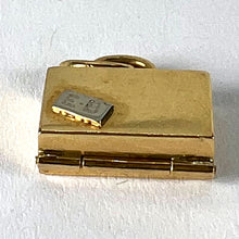 Load image into Gallery viewer, Vintage Weekend Suitcase Love Heart 18K Yellow Gold Ruby Charm Pendant
