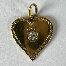 Load image into Gallery viewer, French Love My Heart Is Yours 18K Yellow Gold Diamond Pendant Charm
