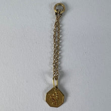 Load image into Gallery viewer, Small Vintage French St Christopher 18K Yellow Gold Charm Pendant with Key Chain
