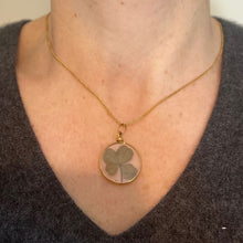 Load image into Gallery viewer, Vintage French Lucky Four Leaf Clover Shamrock 18K Yellow Gold Good Luck Charm Pendant
