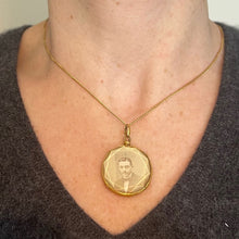 Load image into Gallery viewer, Antique French 18K Yellow Gold Faceted Glass Photo Pendant Locket
