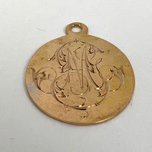 Load image into Gallery viewer, French 18K Yellow Gold GM or MG Monogram Medal Pendant
