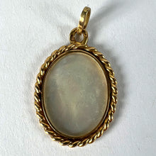 Load image into Gallery viewer, French Oval Mother of Pearl Twisted Wire Frame 18K Yellow Gold Charm Pendant
