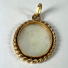 Load image into Gallery viewer, French Oval Mother of Pearl Twisted Wire Frame 18K Yellow Gold Charm Pendant

