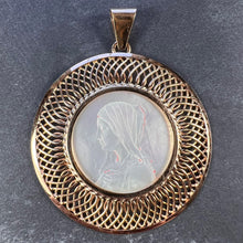 Load image into Gallery viewer, French 18K Rose Gold Mother-of-Pearl Virgin Mary Medal Pendant
