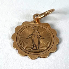 Load image into Gallery viewer, Antique French Virgin Mary 18K Rose Gold Charm Medal Pendant

