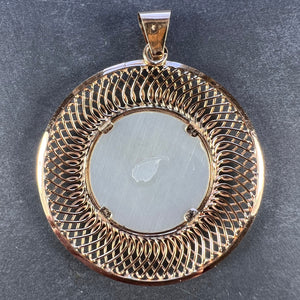 French 18K Rose Gold Mother-of-Pearl Virgin Mary Medal Pendant