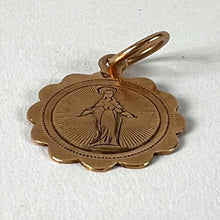 Load image into Gallery viewer, Antique French Virgin Mary 18K Rose Gold Charm Medal Pendant
