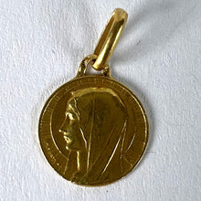 Load image into Gallery viewer, Small Vintage French Mazzoni Virgin Mary 18K Yellow Gold Religious Charm Pendant
