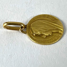 Load image into Gallery viewer, Small Vintage French Mazzoni Virgin Mary 18K Yellow Gold Religious Charm Pendant

