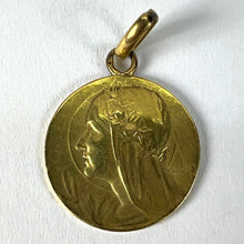 Load image into Gallery viewer, Antique French Emile Monier Virgin Mary 18K Yellow Gold Pendant Charm Medal
