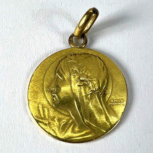 Load image into Gallery viewer, Antique French Emile Monier Virgin Mary 18K Yellow Gold Pendant Charm Medal
