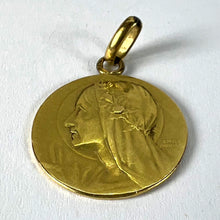 Load image into Gallery viewer, Antique French Emile Monier Virgin Mary 18K Yellow Gold Pendant Charm Medal
