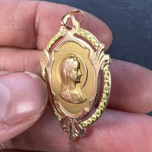 Load image into Gallery viewer, French Virgin Mary 18K Rose Gold Medal Charm Pendant
