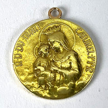 Load image into Gallery viewer, French Sacred Heart Madonna and Child 18K Yellow Gold Religious Medal Pendant
