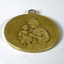 Load image into Gallery viewer, French Sacred Heart Madonna and Child 18K Yellow Gold Religious Medal Pendant
