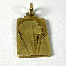 Load image into Gallery viewer, French Art Deco Virgin Mary 18K Yellow Gold Religious Charm Medal Pendant
