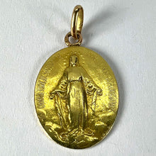Load image into Gallery viewer, French Virgin Mary Miraculous Medal 18K Yellow Gold Charm Medal Pendant

