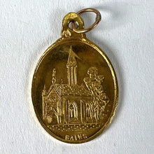 Load image into Gallery viewer, French Notre Dame de la Brosse Bains 18 Karat Yellow Gold Charm Medal Pendant
