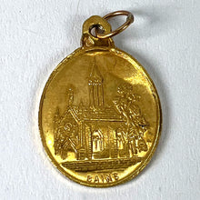 Load image into Gallery viewer, French Notre Dame de la Brosse Bains 18 Karat Yellow Gold Charm Medal Pendant
