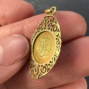 French Virgin Mary 18K Yellow Gold Charm Pendant