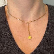 Load image into Gallery viewer, Small Vintage French St Christopher 18K Yellow Gold Charm Pendant with Key Chain
