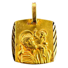 Load image into Gallery viewer, French 18K Yellow Gold Saint Christopher Charm Pendant
