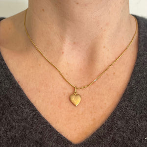 Vintage Italian 18K Yellow Gold Puffy Heart 60 Charm Pendant