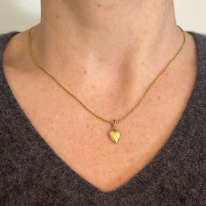 Vintage Small 18K Yellow Gold Puffy Heart Charm Pendant