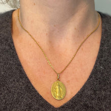 Load image into Gallery viewer, French Virgin Mary Miraculous Medal 18K Yellow Gold Charm Medal Pendant
