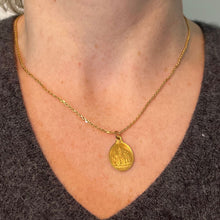 Load image into Gallery viewer, French Notre Dame de la Brosse Bains 18 Karat Yellow Gold Charm Medal Pendant
